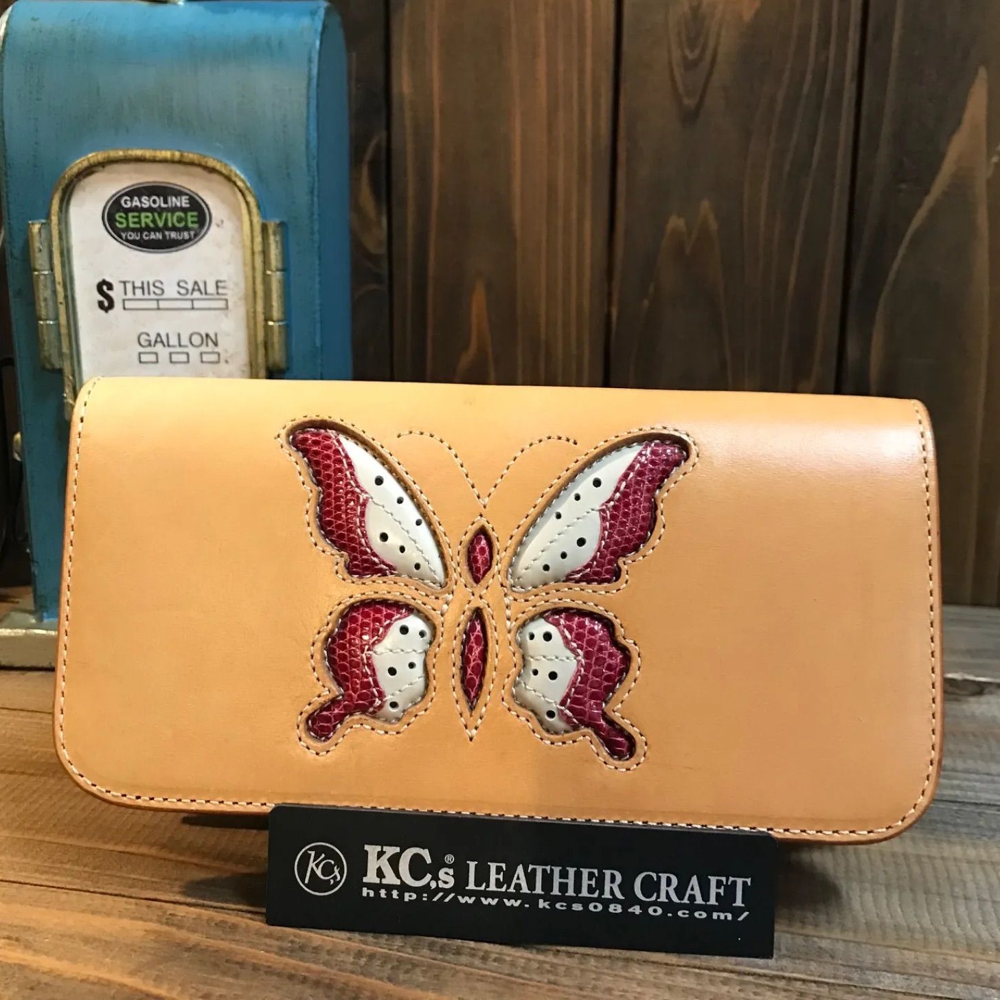 kc s ケーシーズ ウォレット 長財布 レザー 牛皮革 リザード革 トカゲ ブラウン タン