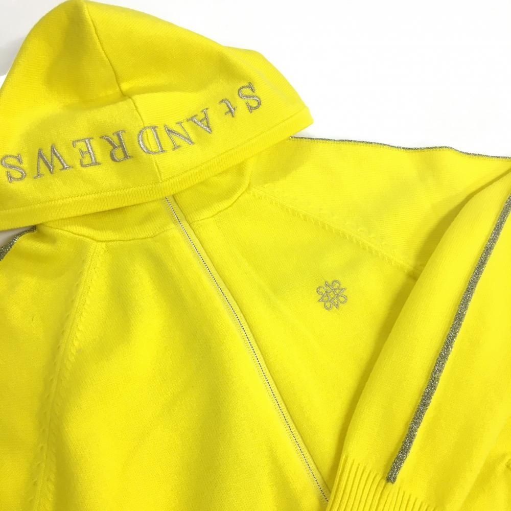 美品】セントアンドリュース ニットジップパーカー イエロー×シルバー