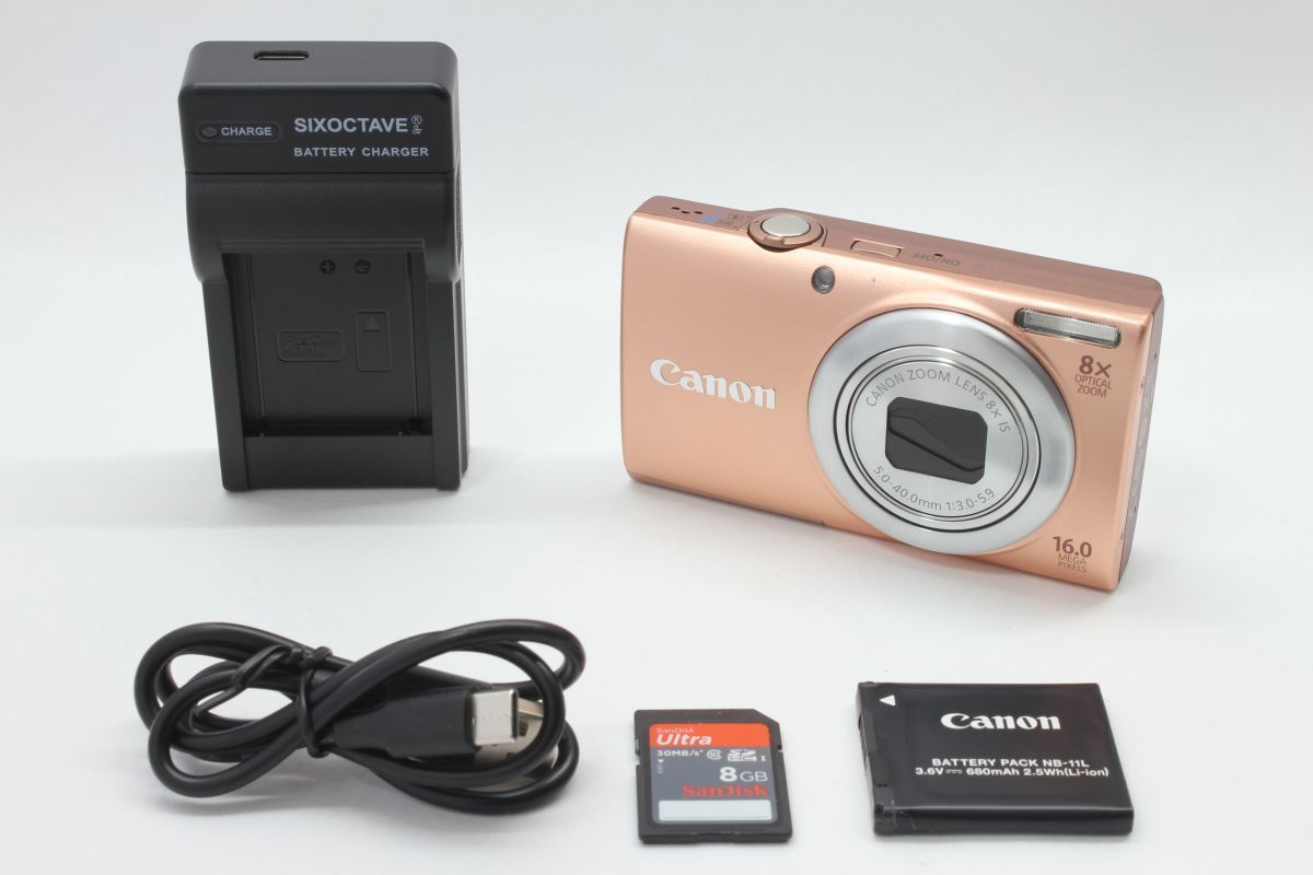 動作良品】キャノン Canon PowerShot A4000 IS ピンク 動作確認