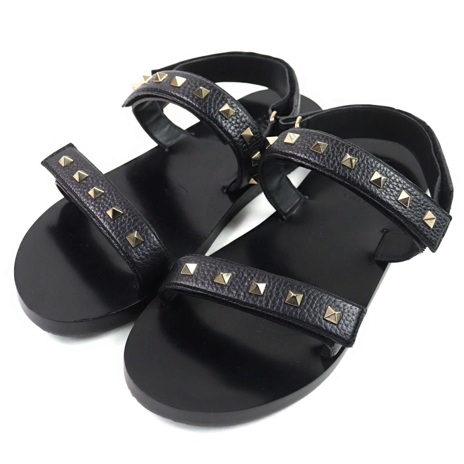 VALENTINO スタッズ付きブラックサンダル 楽天市場】【中古】VALENTINOロックスタッズサンダル ブラック サイズ