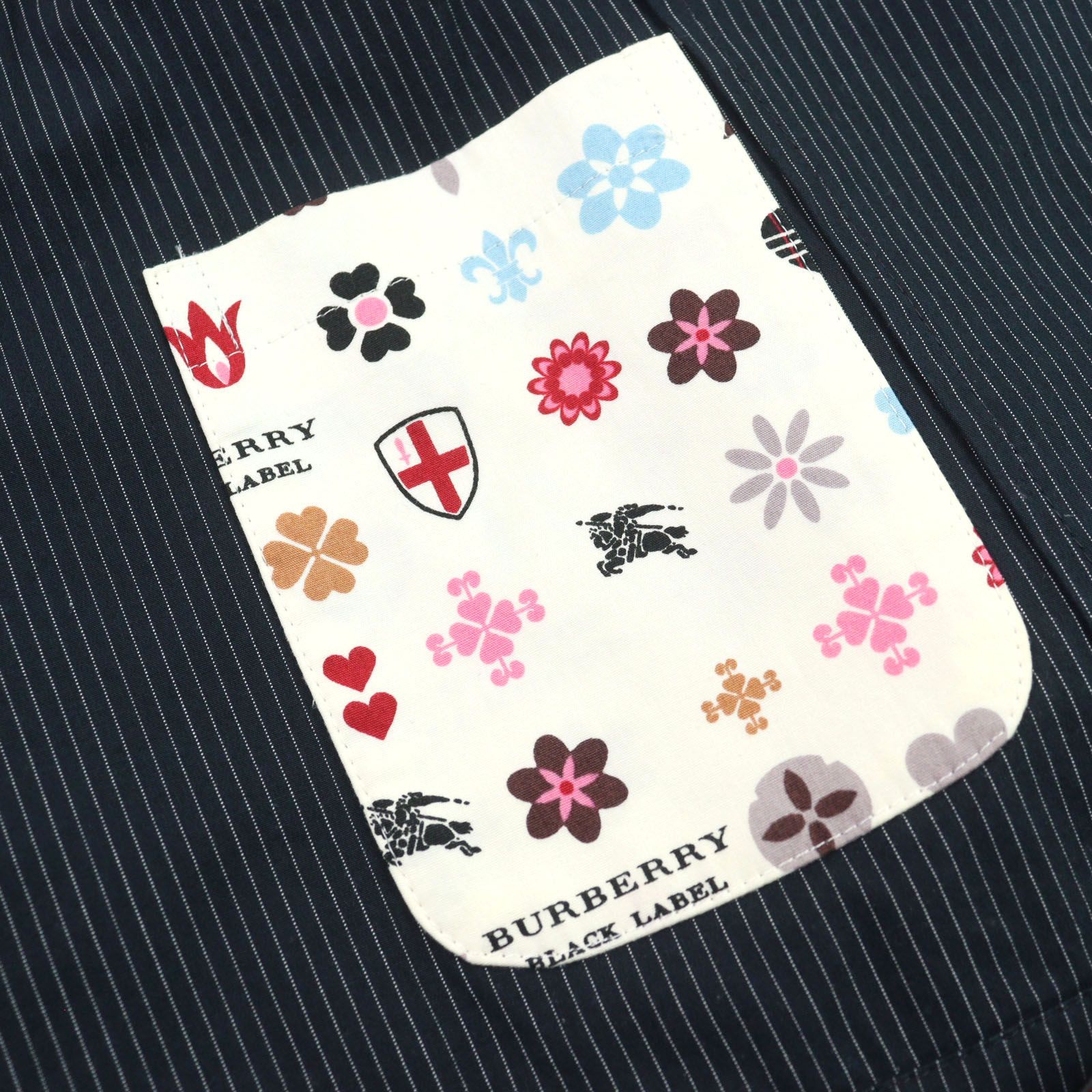 バーバリーブラックレーベル テーラードジャケット デニム ロゴボタン L 背抜き バーバリーブラックレーベル テーラードジャケット デニム ロゴ