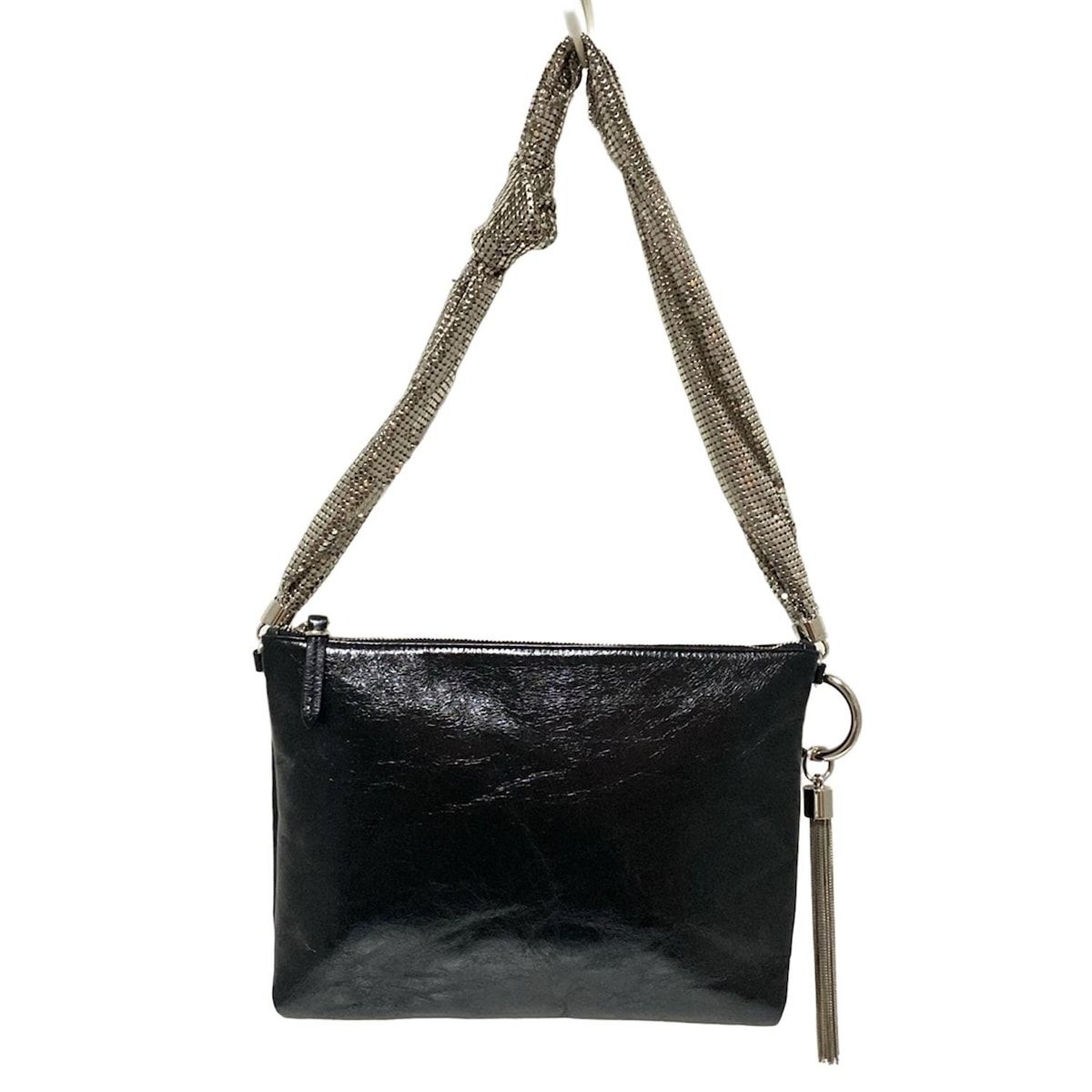 JIMMY CHOO(ジミーチュウ) 割引 ショルダーバッグ - 黒×シルバー  