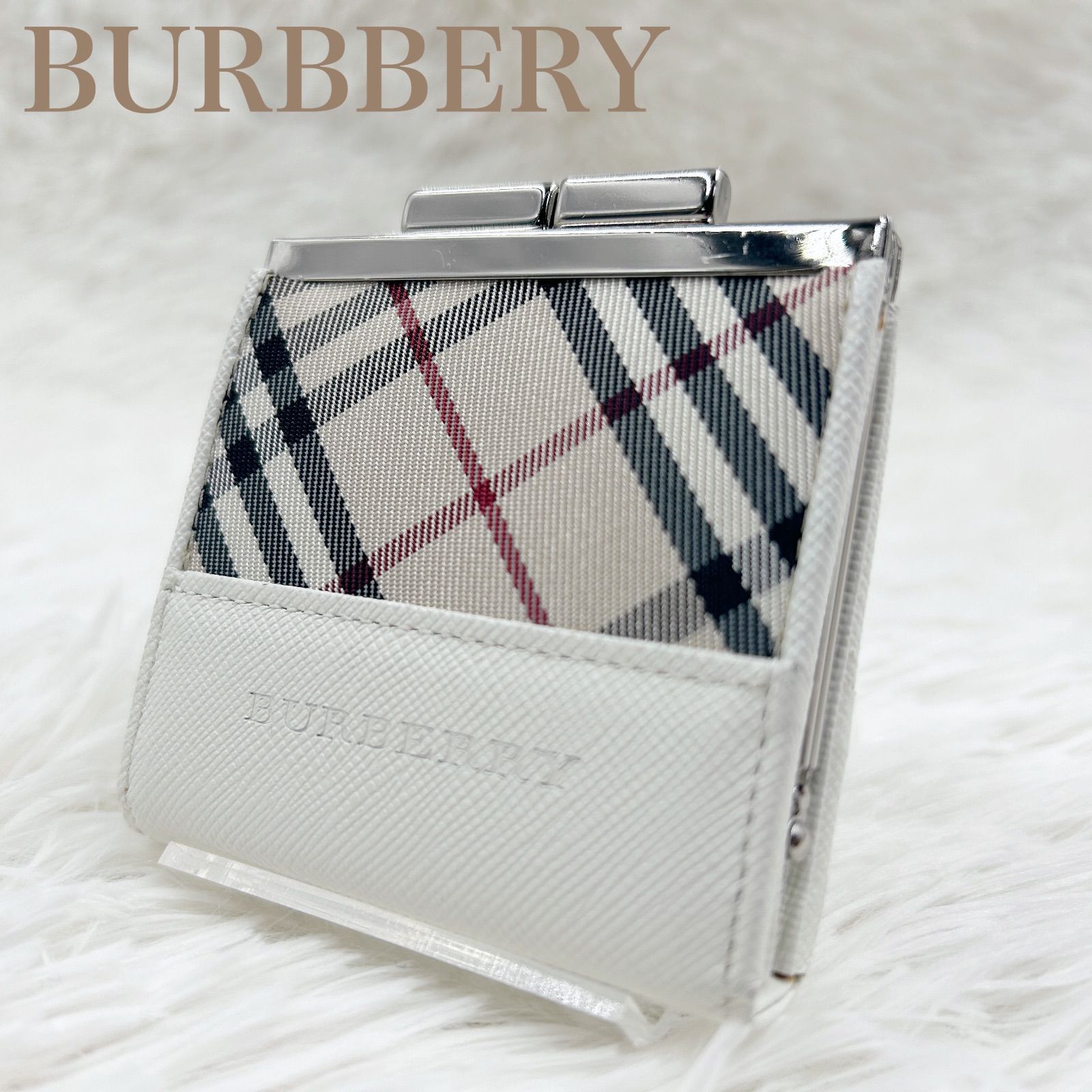 BURBERRY コインケース がま口 ノバチェック 財布 美品】BURBERRY