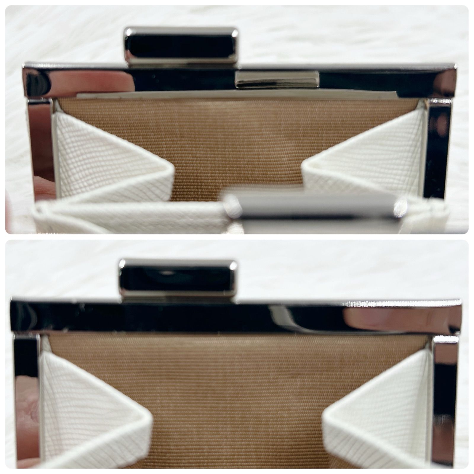 極美品/バーバリー/BURBERRY◇ノバチェック/白/コインケース/がま口