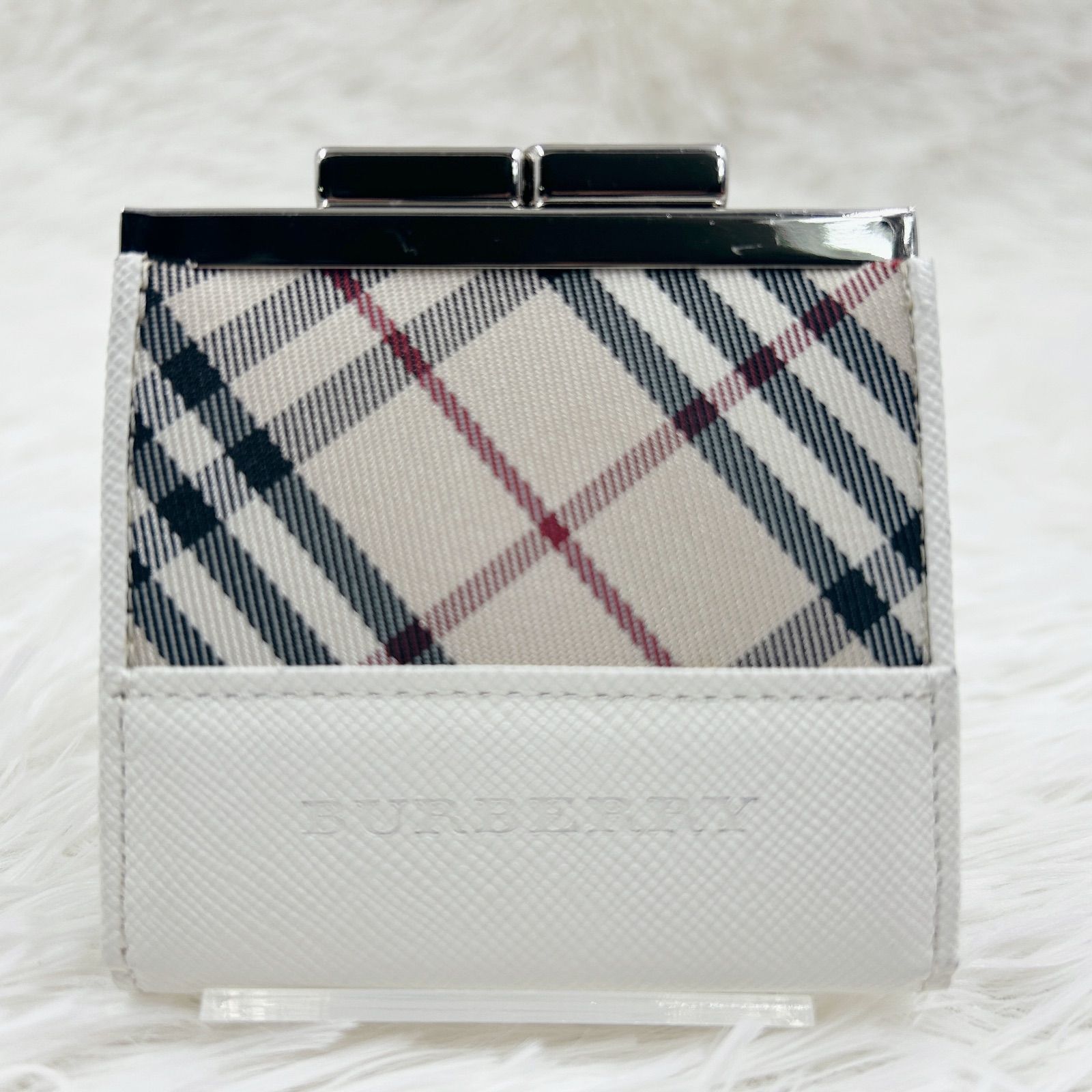 【極美品】 BURBERRY バーバリー ノバチェック ケース 小銭入れ 極美品/バーバリー/BURBERRY◇ノバチェック/白/コインケース/がま口