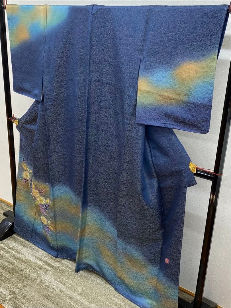 二代目 久保田一竹 訪問着 辻ヶ花 落款入 正絹 躾糸付き ガード加工済