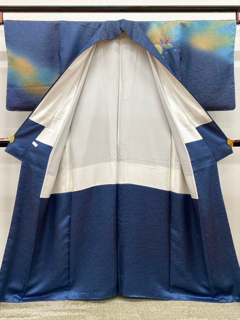 二代目 久保田一竹 落款入 訪問着 手描 金通し 正絹 ガード加工済 躾糸付き 二代目 久保田一竹 落款入 訪問着 手描 金通し 正絹 ガード加工済 躾糸