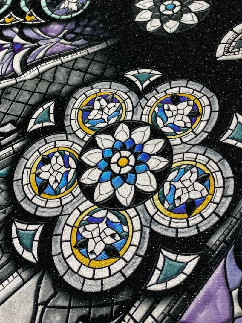 ストラスブール大聖堂 銀通し 訪問着 仮絵羽 未仕立て品 ステンド