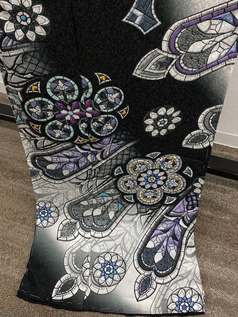 ストラスブール大聖堂 銀通し 訪問着 仮絵羽 未仕立て品 ステンド