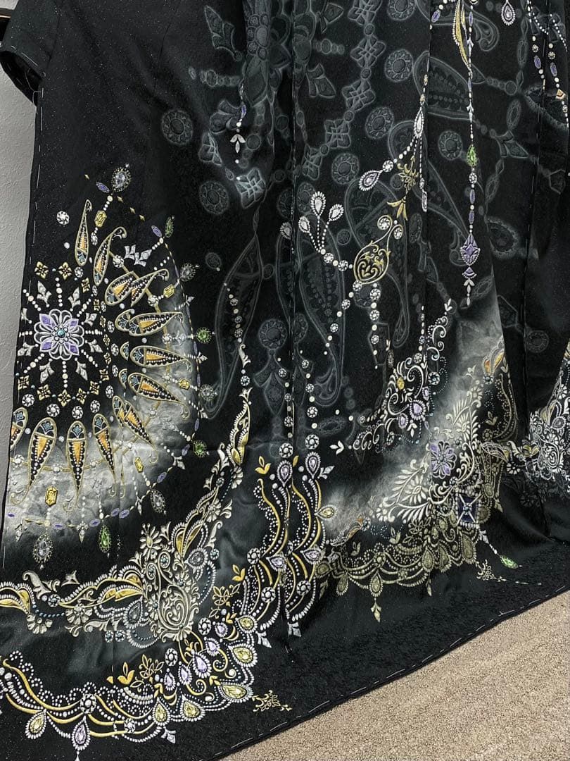 歌舞伎 浮世絵 波 訪問着 銀通し 仮絵羽 未仕立て 正絹 八掛付き 歌舞伎 浮世絵 波 訪問着 銀通し 仮絵羽 未仕立て 正絹 八掛付き 振袖