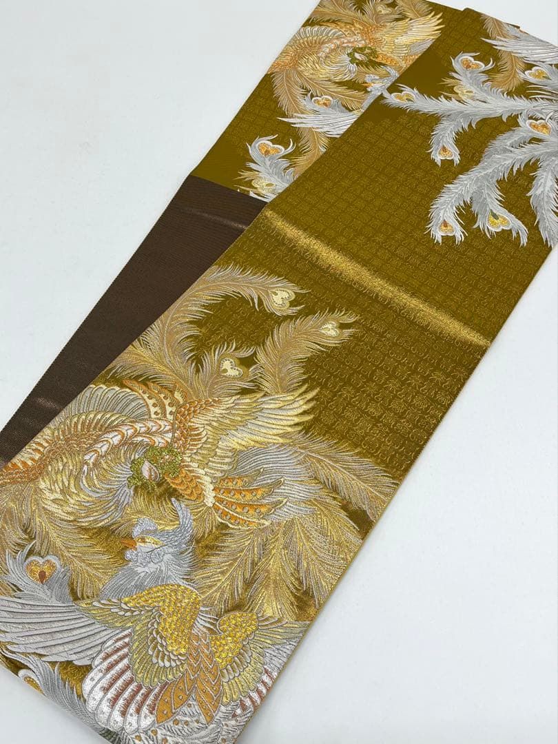西陣織 吉織 袋帯 賓船文様 鳳凰 鳥 本金箔 正絹 六通 D018 - メルカリ