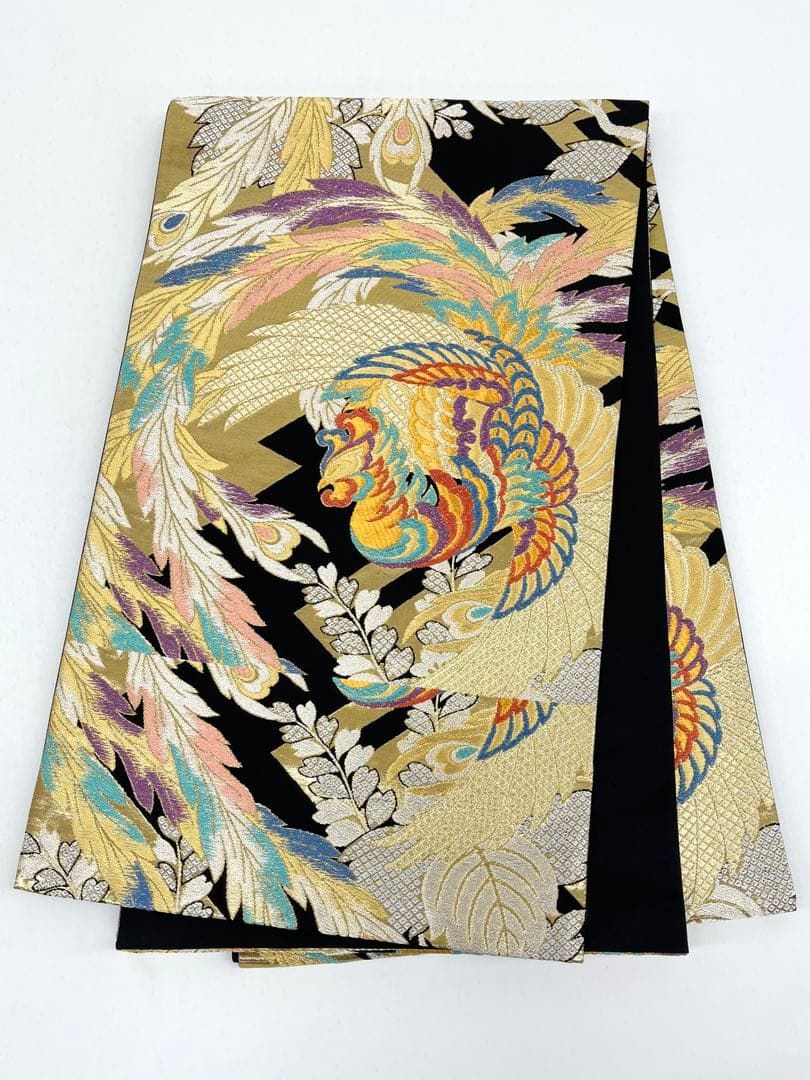 袋帯 鳳凰 鳥 桐 キラキラ 正絹 六通 D017 - メルカリ