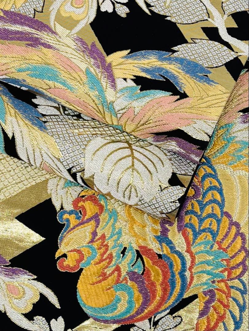 袋帯 鳳凰 鳥 桐 キラキラ 正絹 六通 D017 - メルカリ