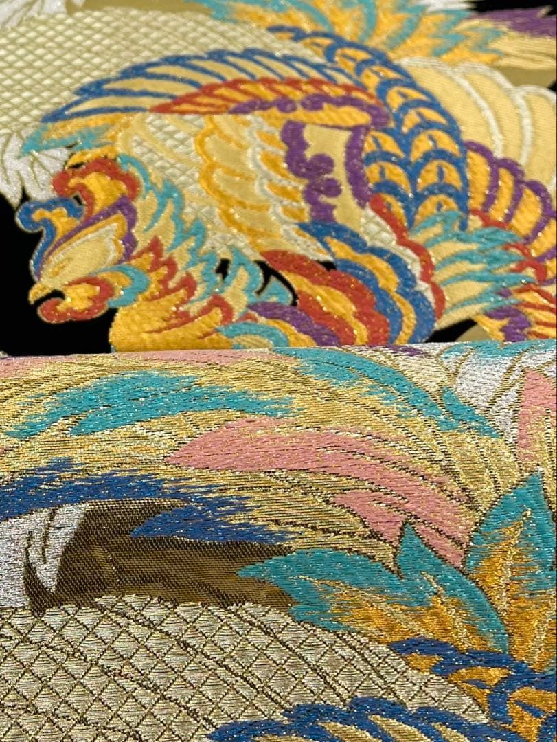 袋帯 鳳凰 鳥 桐 キラキラ 正絹 六通 D017 - メルカリ