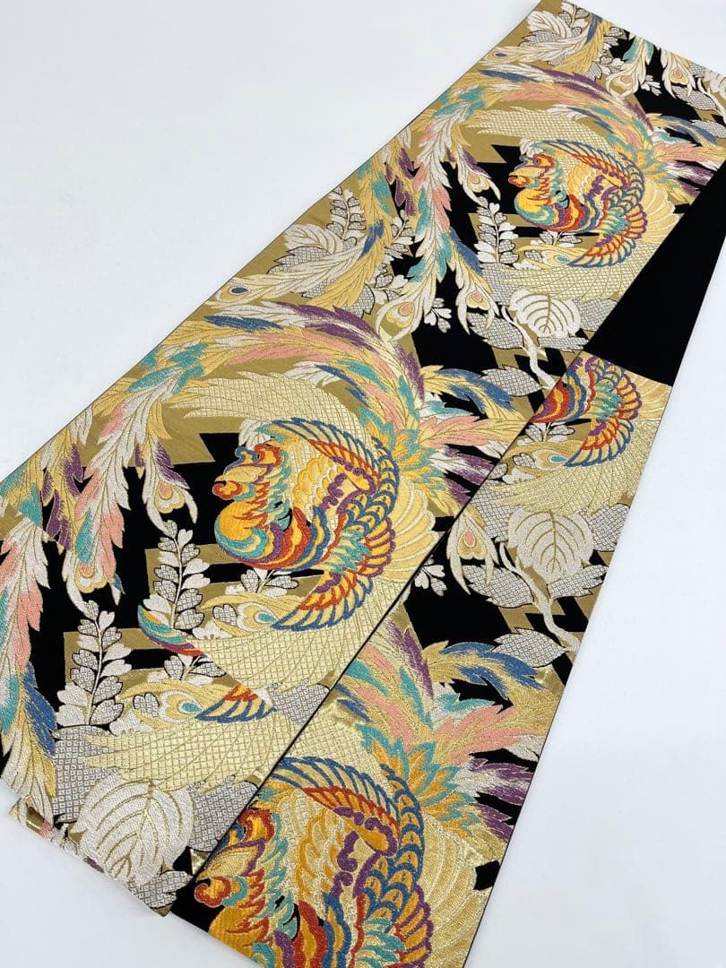 袋帯 鳳凰 鳥 桐 キラキラ 正絹 六通 D017 - メルカリ