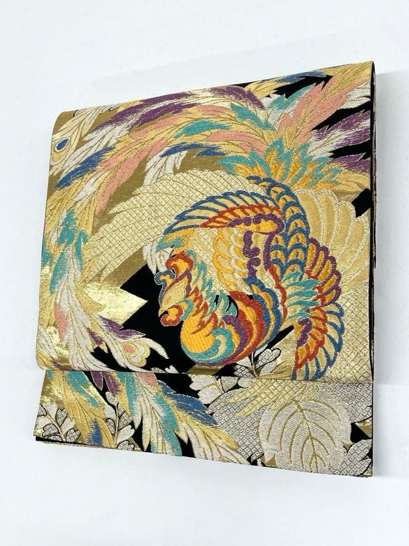 袋帯 鳳凰 鳥 桐 キラキラ 正絹 六通 D017 - メルカリ