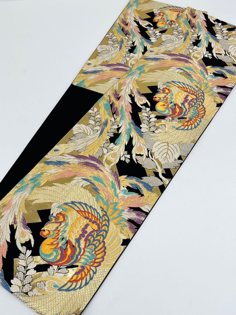 袋帯 鳳凰 鳥 桐 キラキラ 正絹 六通 D017 - メルカリ