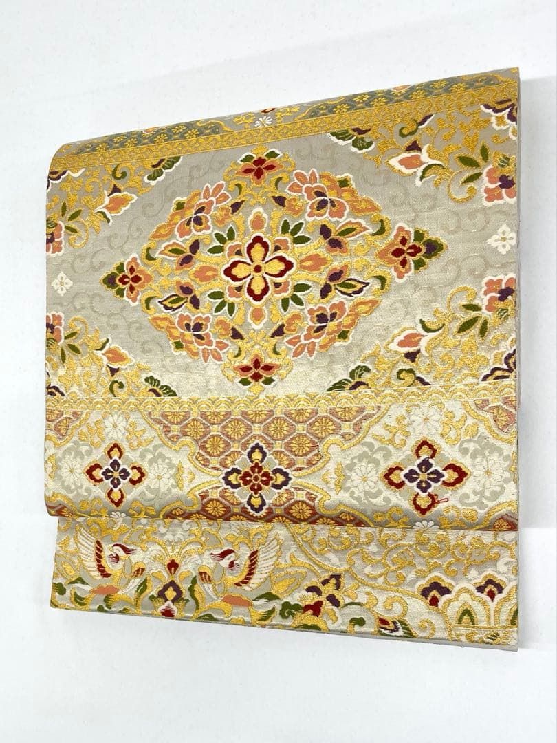 袋帯 鳳凰 鳥 華紋 吉祥文様 正絹 六通 D015 - メルカリ