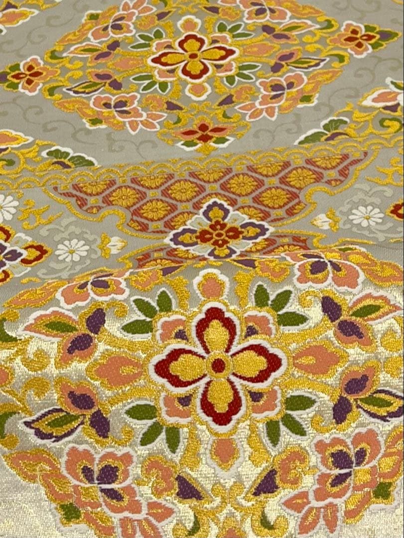 袋帯 鳳凰 鳥 華紋 吉祥文様 正絹 六通 D015 - メルカリ