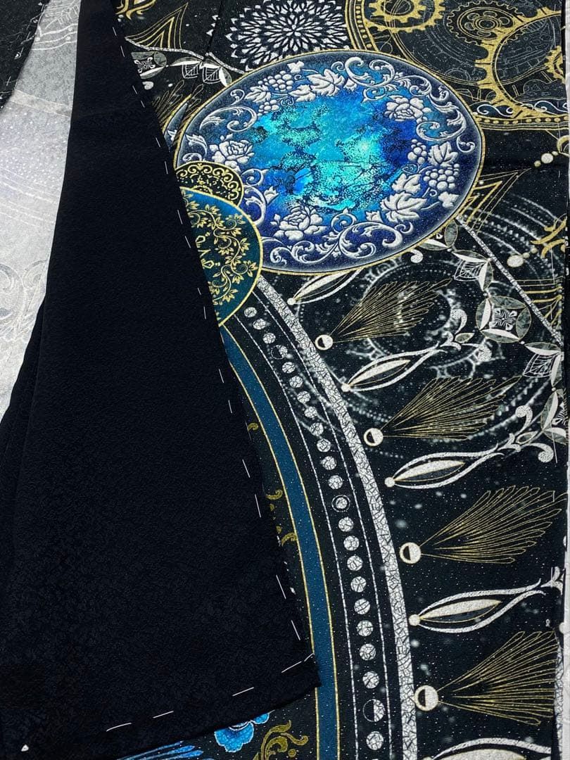 グロワール 銀通し 訪問着 仮絵羽 ダマスク柄 鳳凰 鳥 葡萄 唐草文様 正絹 グロワール 銀通し 訪問着 仮絵羽 ダマスク柄 鳳凰 鳥 葡萄 唐草文様