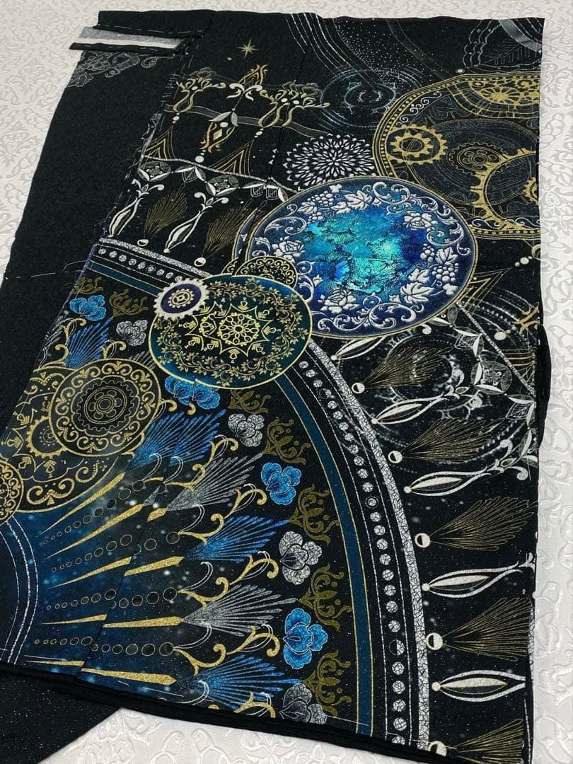 グロワール 銀通し 訪問着 仮絵羽 銀河 宇宙 幻想的 星座 月 八掛付き 正絹 グロワール 銀通し 訪問着 仮絵羽 銀河 宇宙 幻想的 星座 月 八掛