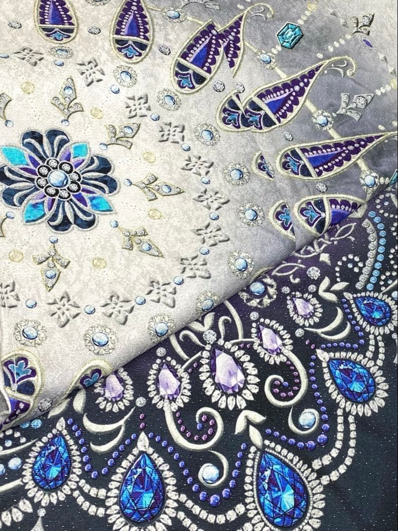 jewel 銀通し 訪問着 仮絵羽 未仕立て品 舞台衣装 大衆演劇 正絹 八掛付 jewel 銀通し 訪問着 仮絵羽 未仕立て品 舞台衣装 大衆演劇 正絹 八掛