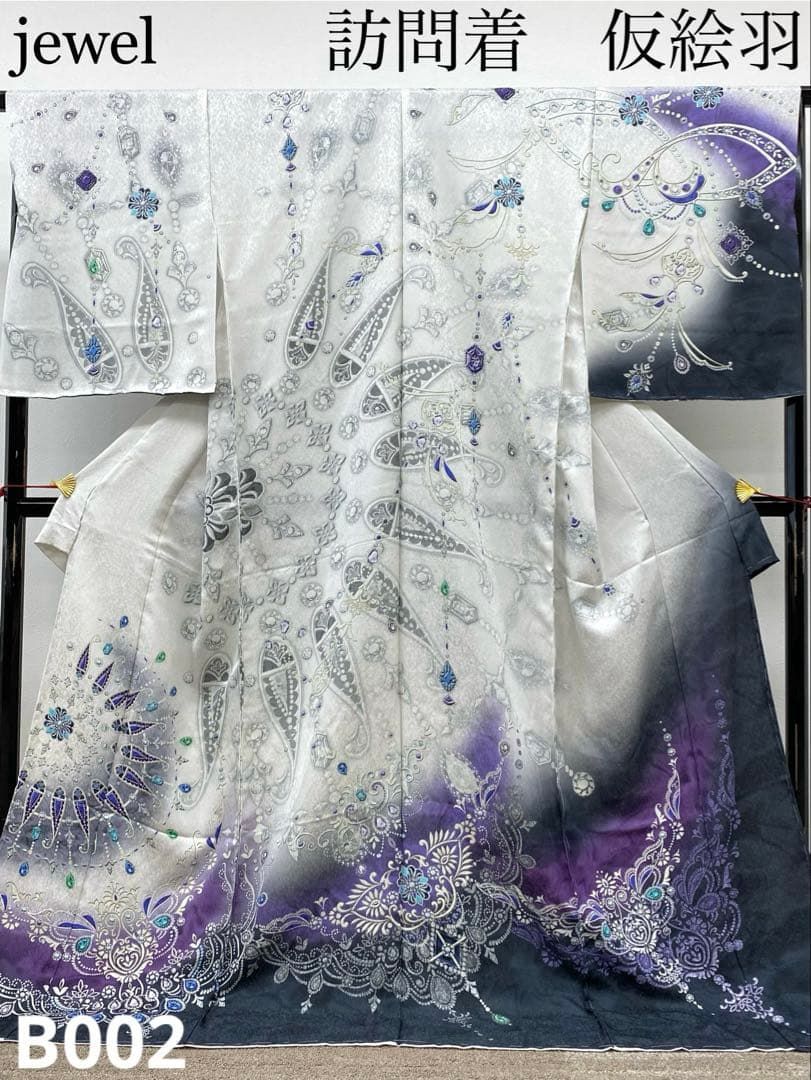 jewel 銀通し 訪問着 仮絵羽 未仕立て品 舞台衣装 大衆演劇 正絹 八掛付 jewel 銀通し 訪問着 仮絵羽 未仕立て品 舞台衣装 大衆演劇 正絹 八掛
