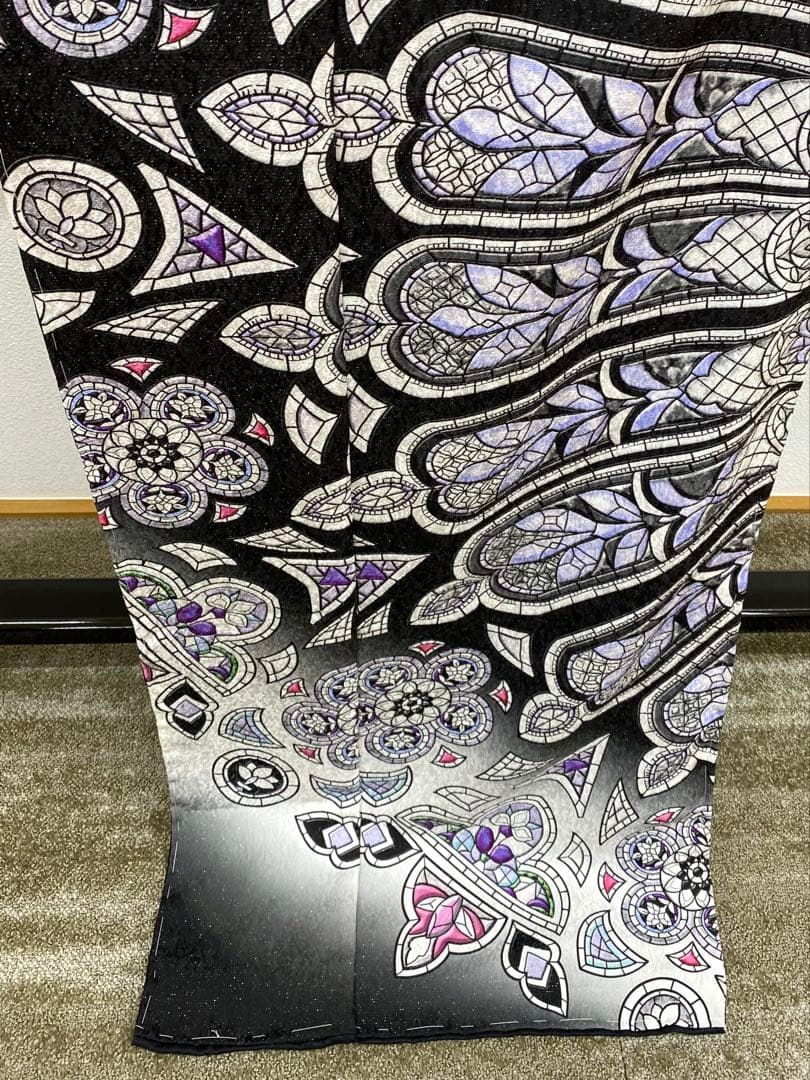 ストラスブール大聖堂 銀通し 訪問着 仮絵羽 未仕立て品 ステンド