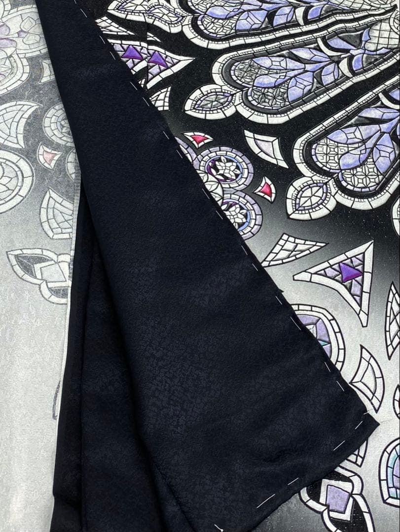 ストラスブール大聖堂 銀通し 訪問着 仮絵羽 未仕立て品 ステンド