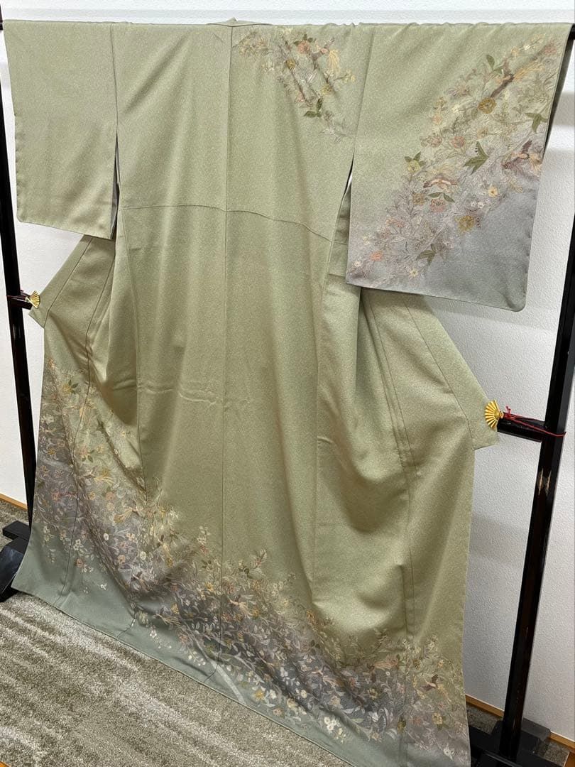 蘇州刺繍 汕頭刺繍 相良刺繍 訪問着 鳳凰 鳥 唐花 正絹 - メルカリ