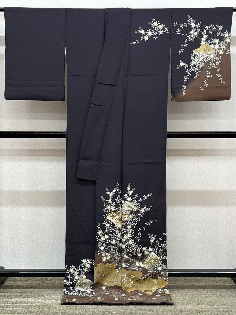 訪問着 友禅 金駒 金彩 冊子文様 橘 萩 正絹 - メルカリ