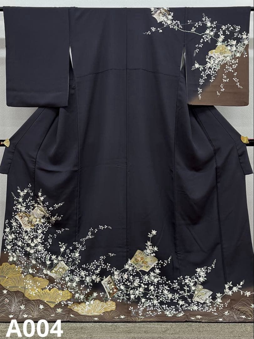 訪問着 友禅 金駒 金彩 冊子文様 橘 萩 正絹 - メルカリ