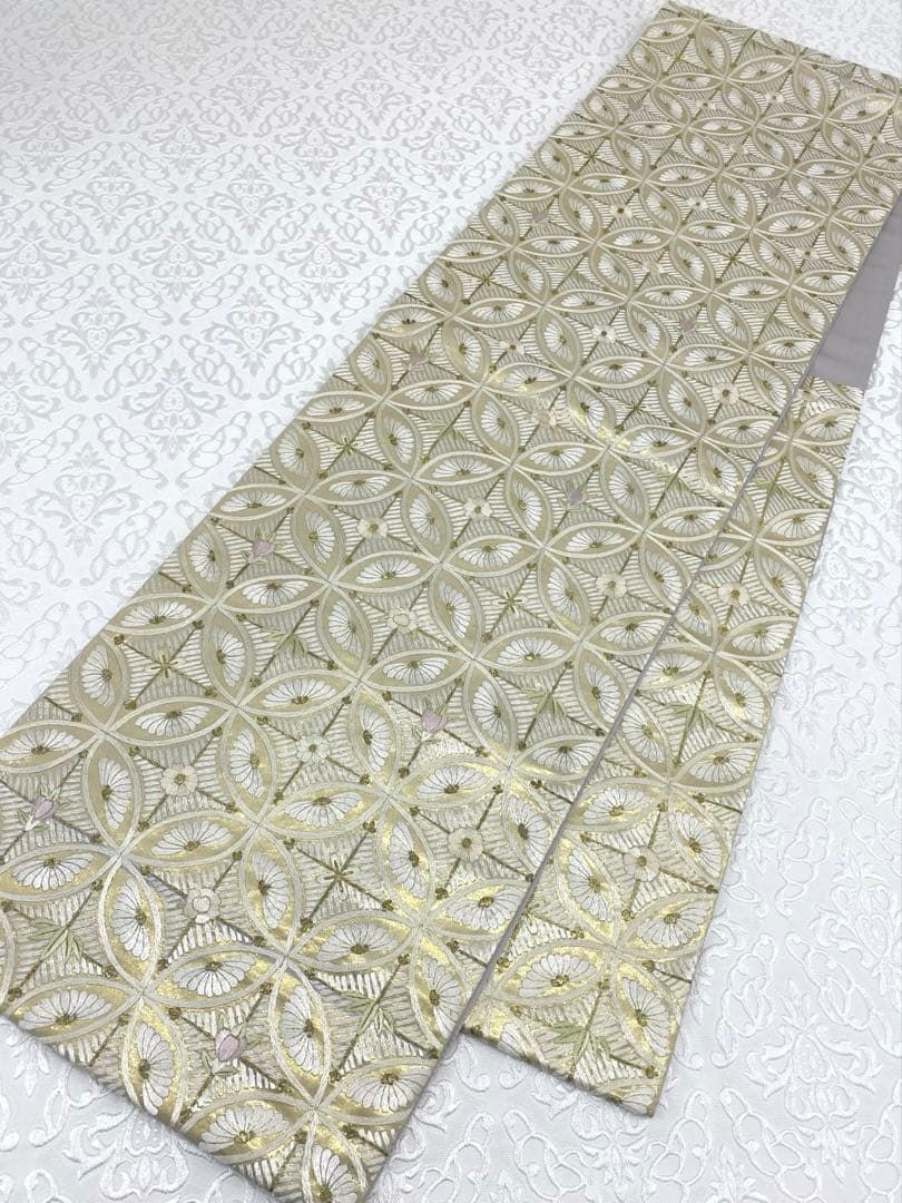 袋帯　使用２回　蘇州刺繍　金通し 袋帯 使用2回 蘇州刺繍 金通し