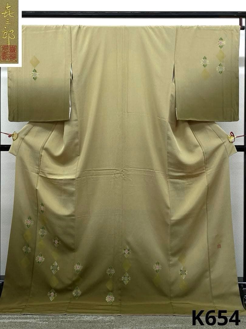 平和屋着物○訪問着 作家物 遠山風景文 正絹 逸品 AABC8144ck