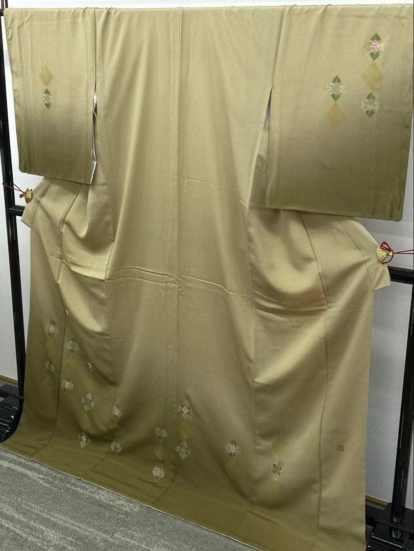 平和屋着物○訪問着 駒刺繍 千鳥立波文 金彩 正絹 逸品 CAAZ2727ut