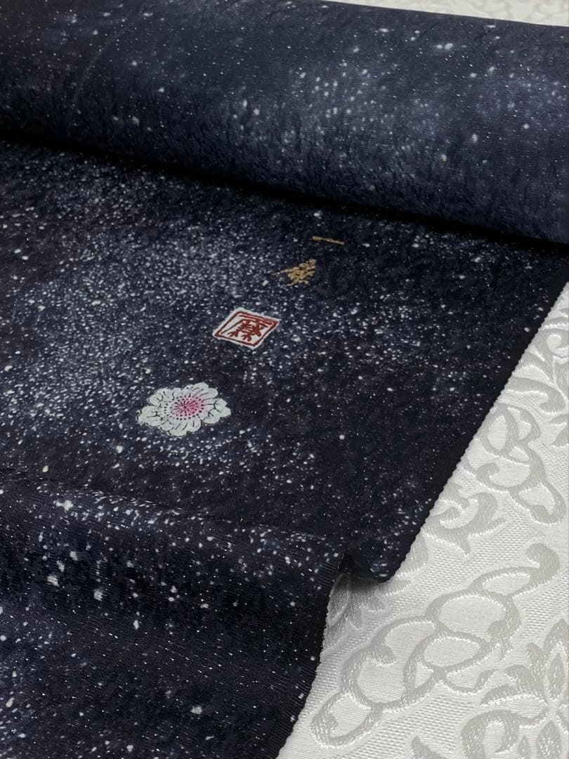 吉野一廉 銀通し 小紋 反物 正絹 着尺 落款入 作家物 No.74 - メルカリ