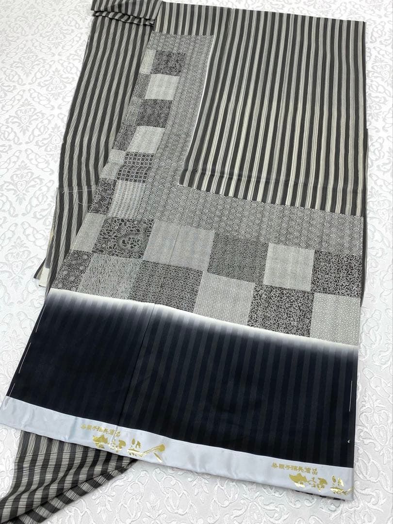 山岡古都 古都染人 郷美墨 仮絵羽 未仕立て品 本草木染 木版摺と極鮫 正絹 山岡古都 古都染人 郷美墨 仮絵羽 未仕立て品 本草木染