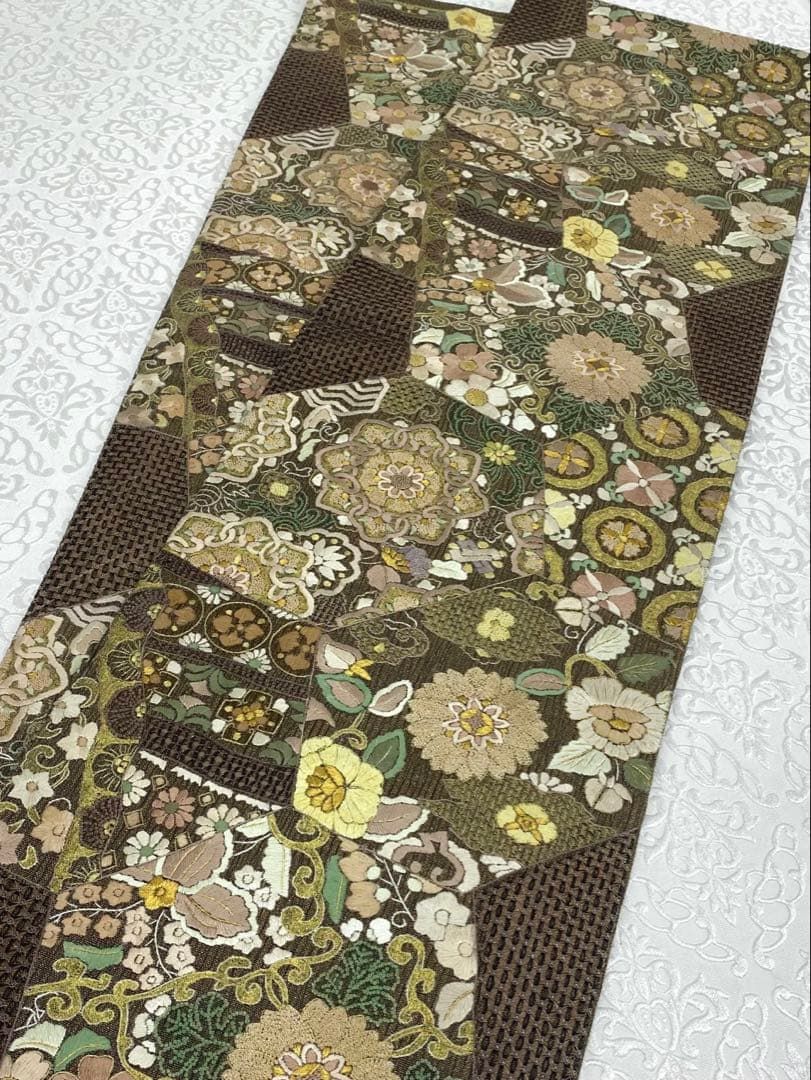 特選 蘇州刺繍 相良刺繍 汕頭刺繍 全通 袋帯 金通し カラー芯 金糸