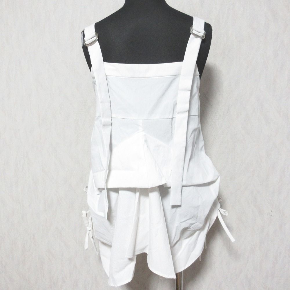 23 AW UN 3 D. アンスリード トライアングルタックシャツキャミソール カットソー サイズ36 ホワイト レディース 古着