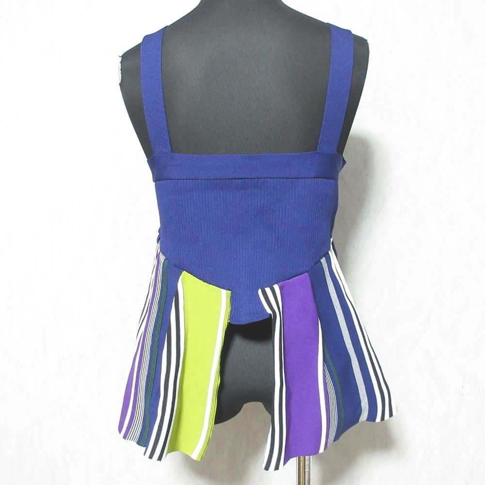 美品 23SS UN3D. アンスリード マルチストライプニットビスチェ