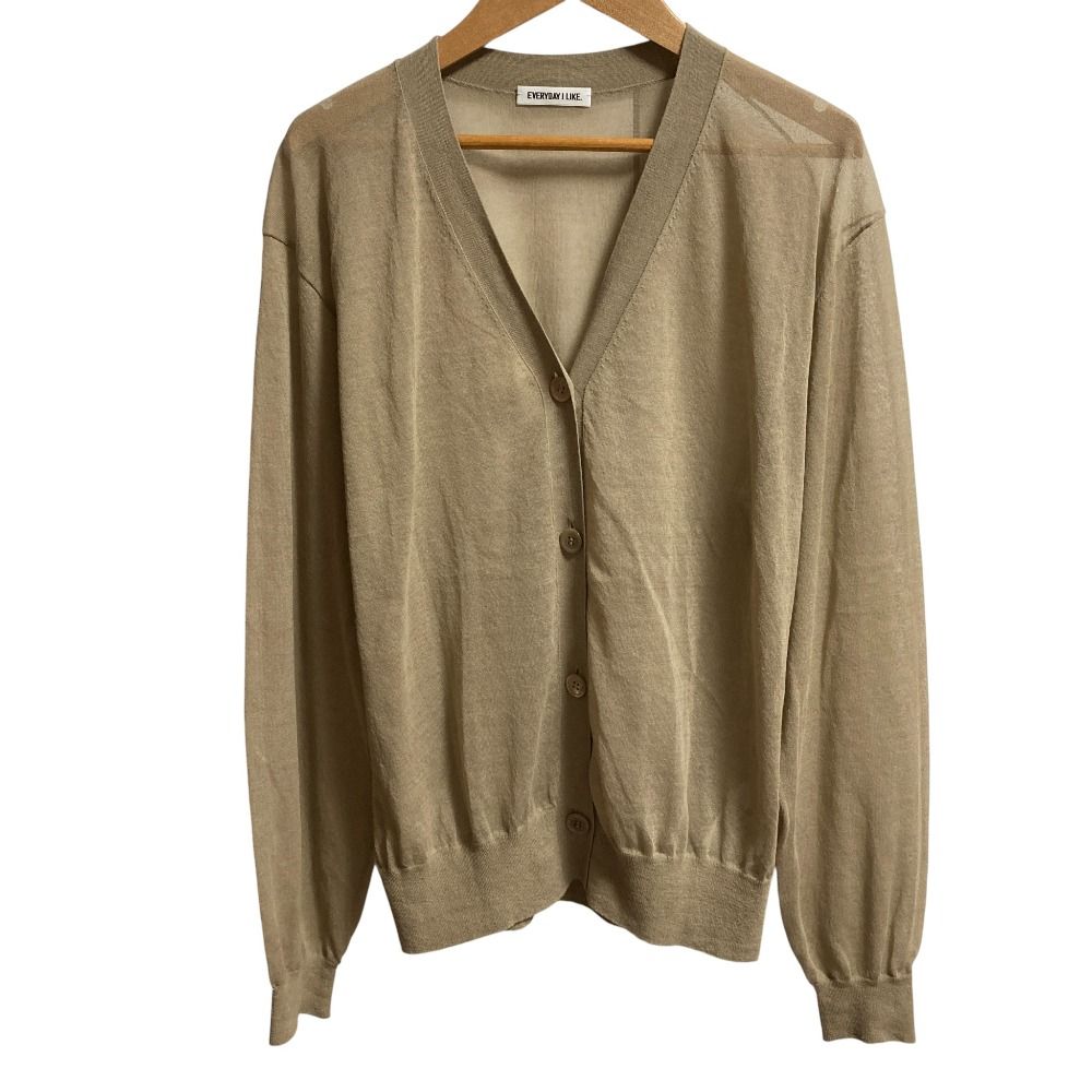 24SS EVERYDAY I LIKE. エブリデイアイライク ドゥーズィエムクラス VOILE Vネック カーディガン 24080500806010 ベージュ レディース 古着