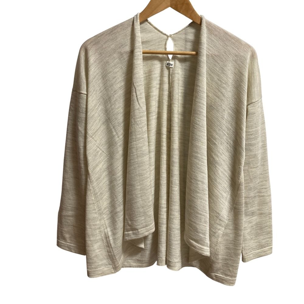 簡易清掃済み 45R フォーティファイブアール ウォッシャブルウールカシュクール ニット カーディガン 5088043 サイズ0 アイボリー レディース 古着 仲間