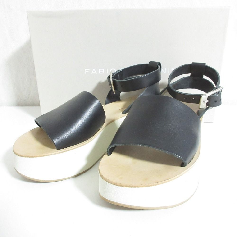 良品 FABIO RUSCONI ファビオルスコーニ レザー プラットフォーム 厚底