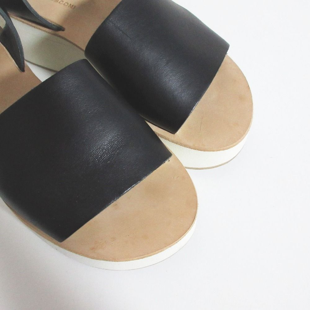 良品 FABIO RUSCONI ファビオルスコーニ レザー プラットフォーム 厚底