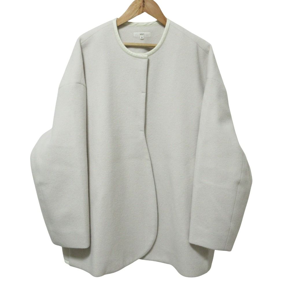 良品 yori ヨリ アンゴラブレンド ノーカラー コート YR2025-083AW 38 
