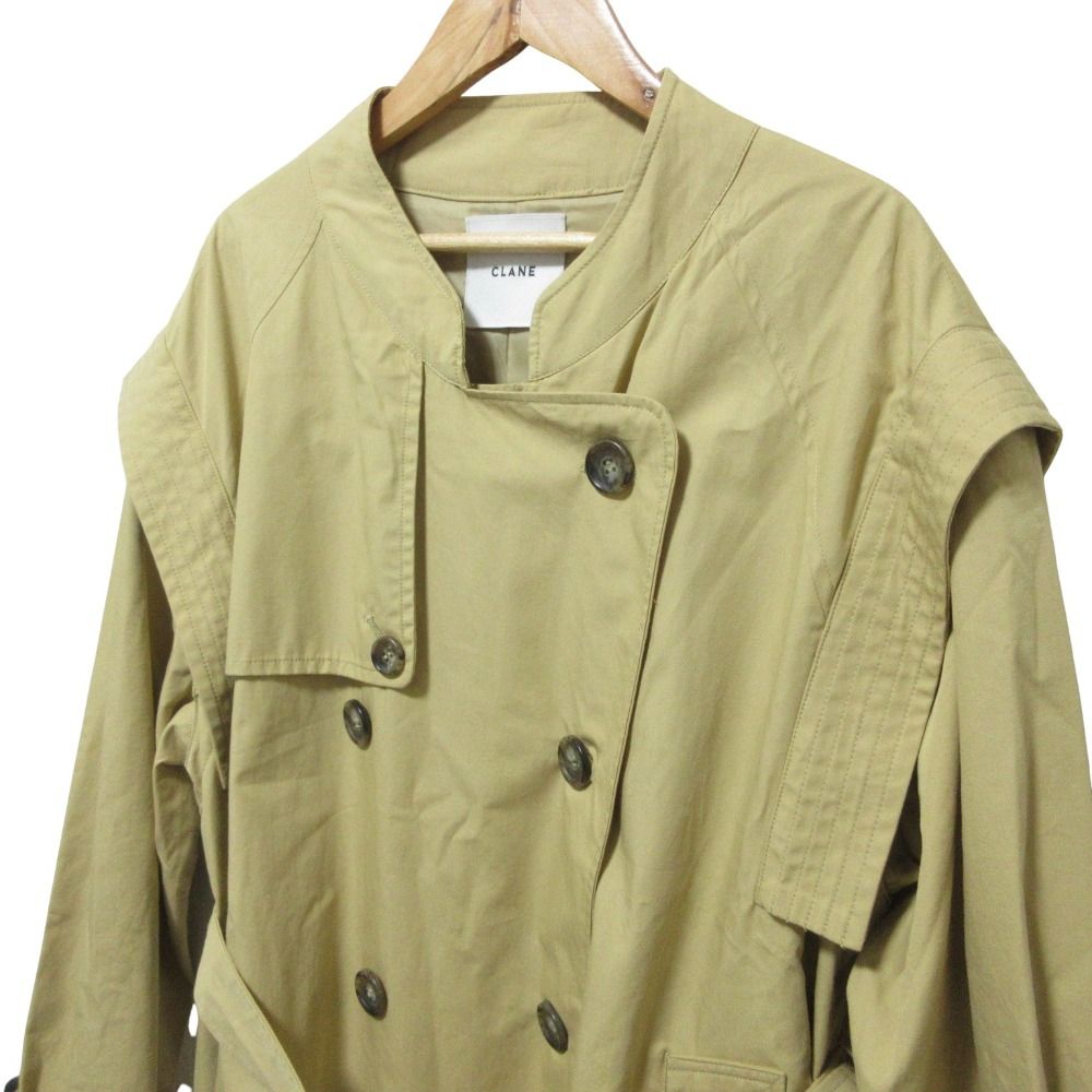 2WAY SQUARE SLEEVE TRENCH COAT CLANEクラネ2WAY SQUARE SLEEVE