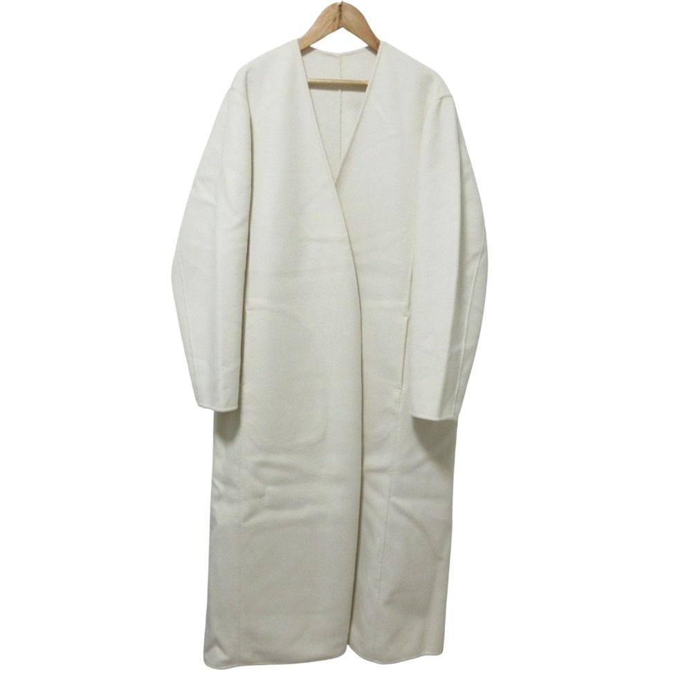 美品 PLAGE プラージュ フロントオープン ノーカラー リバーコート 38