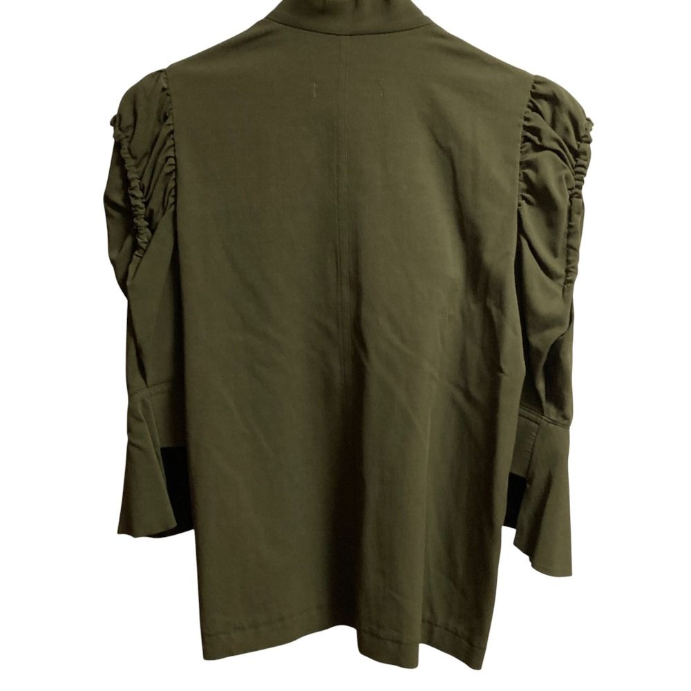 TOGA PULLA トーガプルラ ボタンデザイン 七分袖 ツイルブラウス プルオーバー シャツ サイズ38 カーキ レディース 古着
