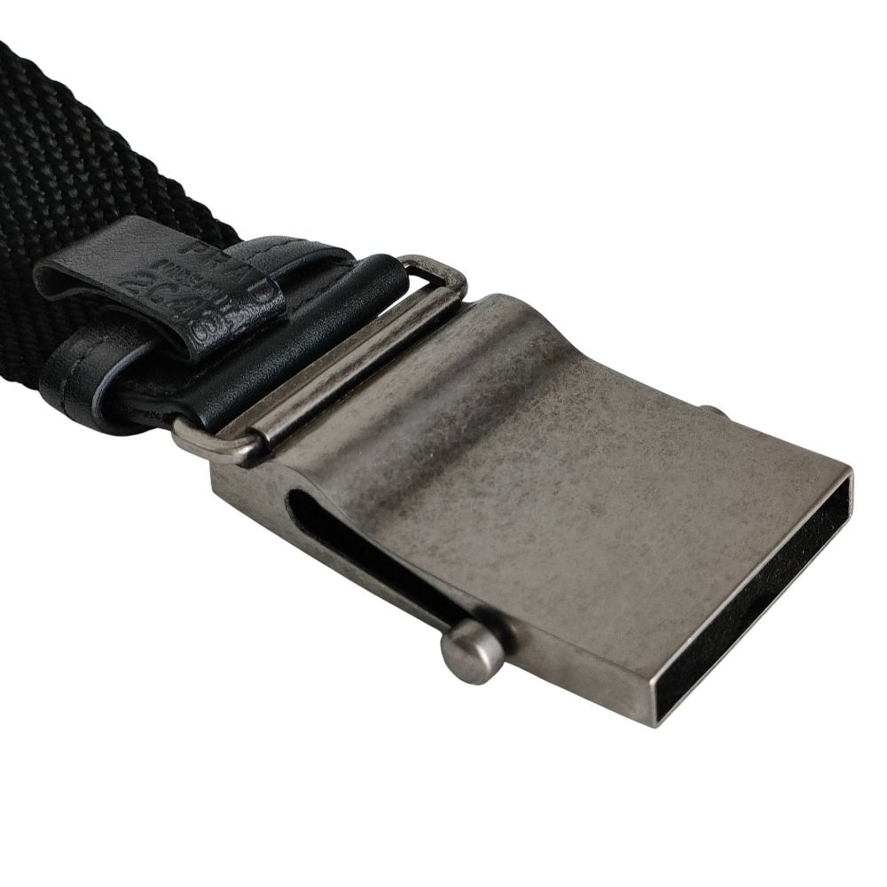 良品 PRADA プラダ ナイロン ロゴバックル ガチャベルト ブラック