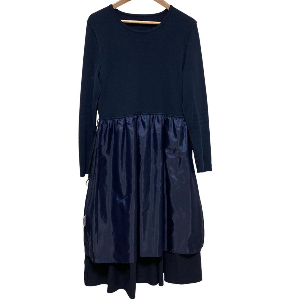 美品 jolie mignon ジョリーミニョン パール釦 長袖 ひざ丈 ドッキング